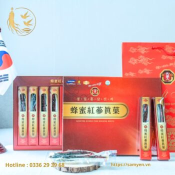 HỒNG SÂM CỦ 6 NĂM HÀN QUỐC TẨM MẬT ONG BIO KOREA 240gr 8 củ